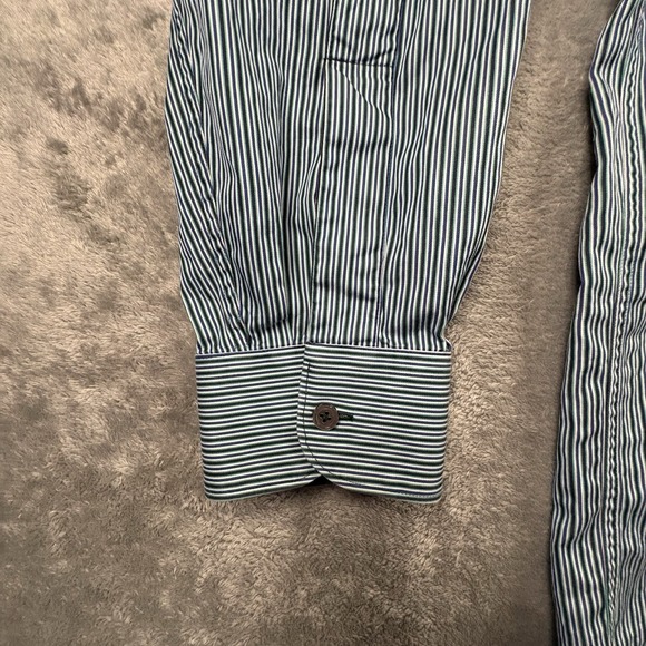 Ermenegildo Zegna Men's 2XL Blue/Green Striped LS Made in Italy SEE DESCRIPTION - Picture 12 of 16